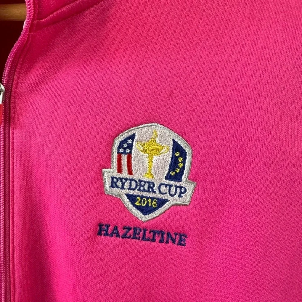 Nike Ryder Cup 2016 1/4 zip Pullover Pink Golf Sweatshirt Women's Medium
